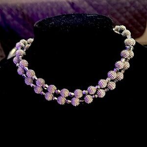 Trifari 2 strand silver necklace